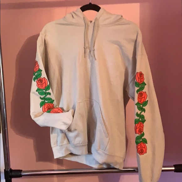 Other - Tan rose sleeve hoodie